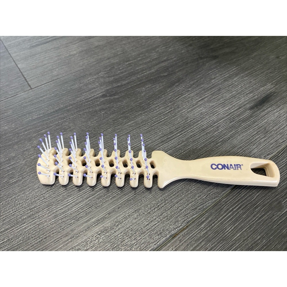 Vintage Conair Vent Hair Brush- 8 Row- Large Size 8" White Ivory Off White
